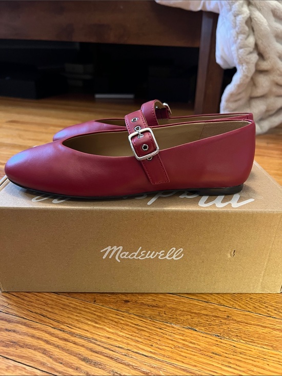Madewell Shoes - Madewell Red Mary Jane Flats with Buckle Strap
